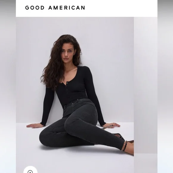 Good American good legs skinny black jeans - Picture 6 of 13